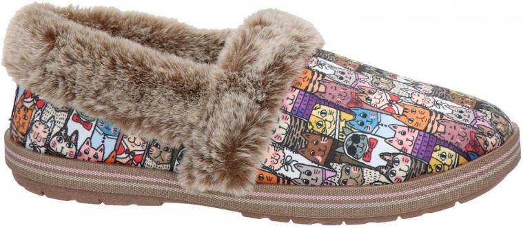 Skechers Pantoffels TOO COZY CHIC CAT met grappige poezenprint