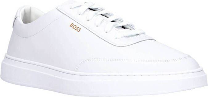 Hugo Boss Witte Veterschoenen met Zijlogo White Heren