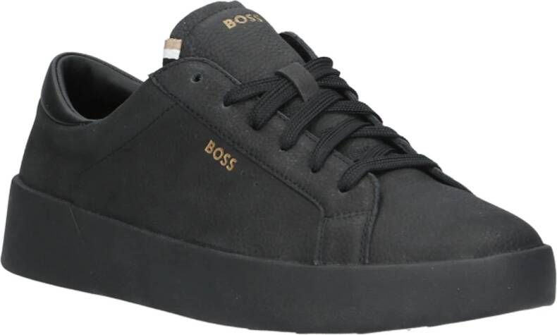 BOSS Lage Sneakers Heren Belwar_tenn Maat: 40 Materiaal: Leer Kleur: Zwart