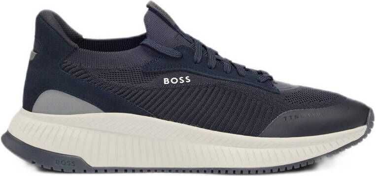 Hugo Boss Sneaker met gebreid bovenwerk en suède details