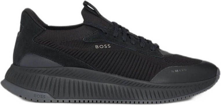 Hugo Boss Sneaker met gebreid bovenwerk en suède details