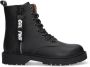 Braqeez Belle Boot Meisjes Biker Boots Zwart Leer Veters - Thumbnail 1