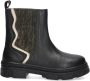 Braqeez 424661-589 Meisjes Chelsea Boots Zwart Leer Elastiek Met Rits - Thumbnail 1