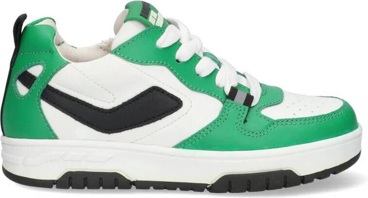 Braqeez leren sneakers groen wit