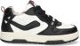 Braqeez 424254-589 Jongens Lage Sneakers Zwart Wit Leer Veters - Thumbnail 1