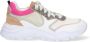 Braqeez 423285-600 Meisjes Lage Sneakers Beige Goud Roze Print Bruin Leer Veters - Thumbnail 1