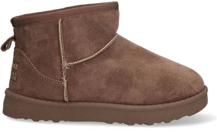 Braqeez suède enkelboots taupe