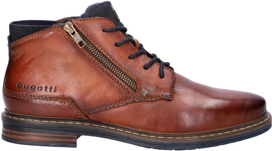 Bugatti leren veterboots cognac
