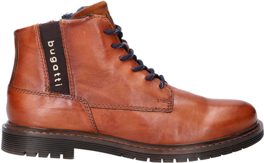 Bugatti leren veterboots cognac