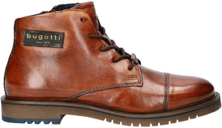 Bugatti leren veterboots cognac