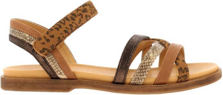 bullboxer sandalen met dierenprint bruin