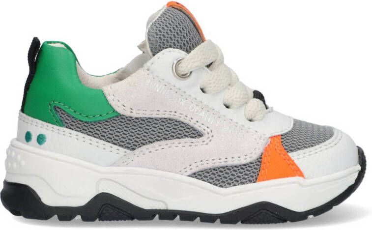 Bunnies Ciske Chunky leren sneakers grijs groen