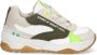 BunniesJR 224374-401 Jongens Lage Sneakers Offwhite Wit Groen Leer Veters - Thumbnail 1