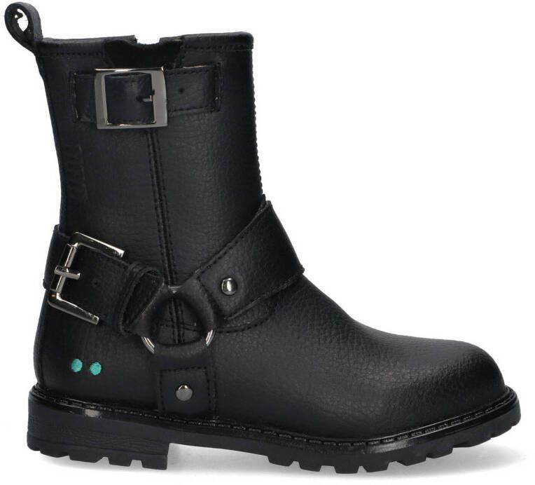 BunniesJR leren bikerboots zwart