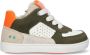 BunniesJR 224303-569 Jongens Lage Sneakers Groen Grijs Wit Oranje Leer Veters - Thumbnail 1