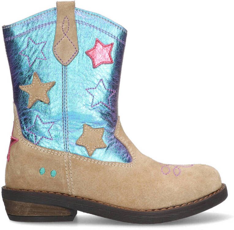 BunniesJR 224826-408 Meisjes Cowboy Boots Taupe Suède Ritssluiting