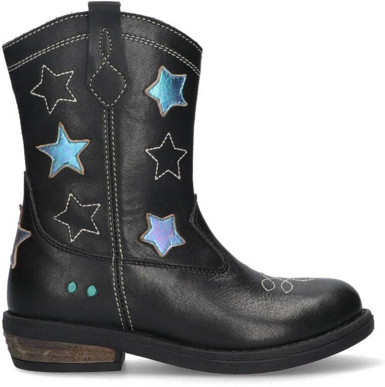 BunniesJR 224826-489 Meisjes Cowboy Boots Zwart Suède Ritssluiting