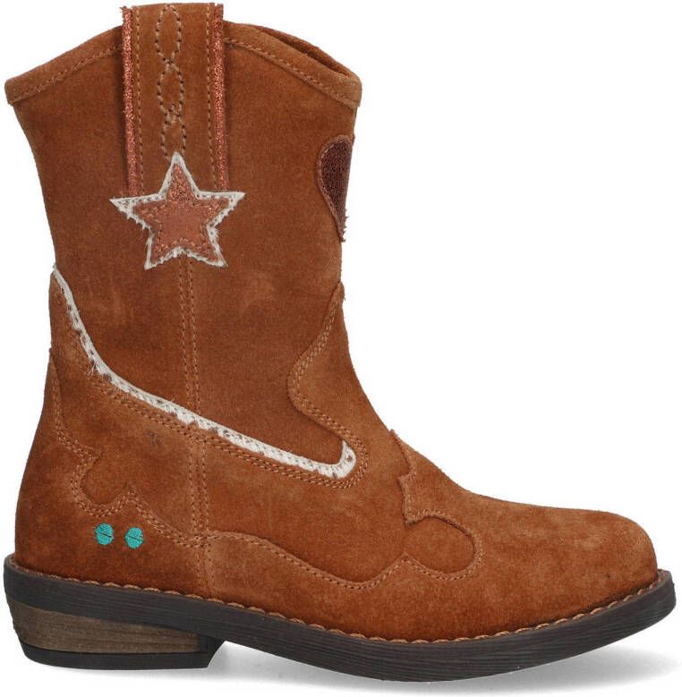 BunniesJR 224827-413 Meisjes Cowboy Boots Bruin Suède Ritssluiting