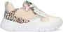 BunniesJR 224343-596 Meisjes Lage Sneakers Wit Beige Print Multicolor Imitatieleer Veters - Thumbnail 1