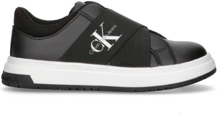 Calvin Klein Zwart Jongens Imitatieleer Logo 30 Sneakers