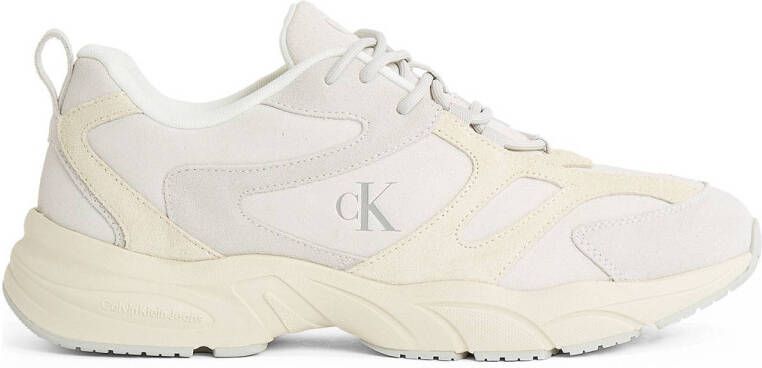 Calvin Klein chunky suède sneakers ecru