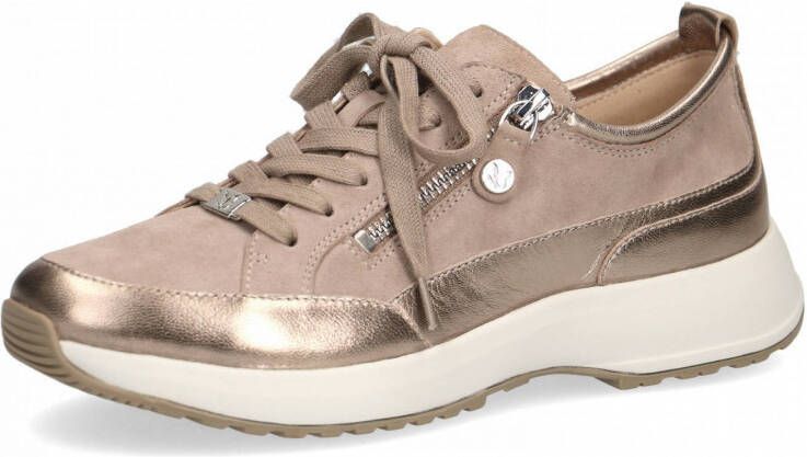 Caprice Namika comfort leren sneakers beige goud