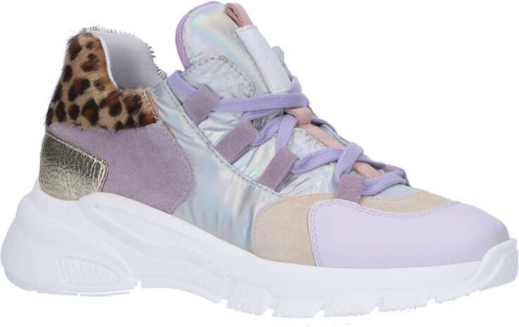 Clic! leren sneakers lila Paars Meisjes Leer Meerkleurig 30