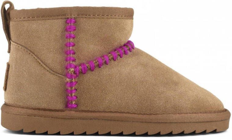 Colors of California suède enkelboots camel Bruin Meisjes Suede Meerkleurig 28