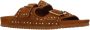 Colors of California suède slippers met studs cognac - Thumbnail 1