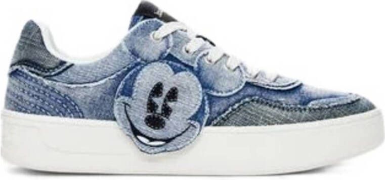 Desigual Mickey Mouse denim sneakers blauw