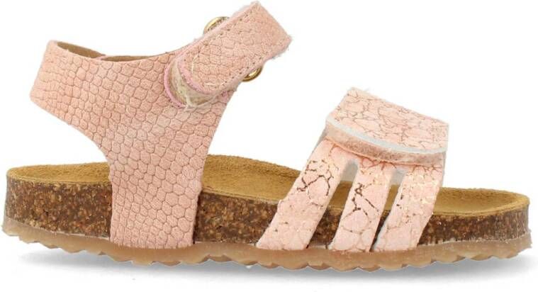 Develab leren sandalen roze