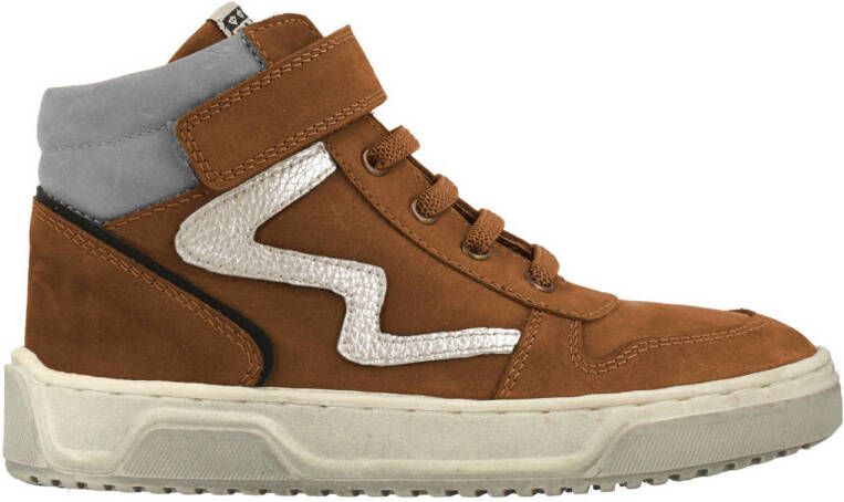 Develab leren sneakers cognac