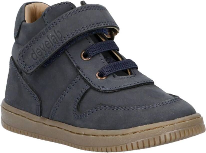 Develab leren sneakers donkerblauw