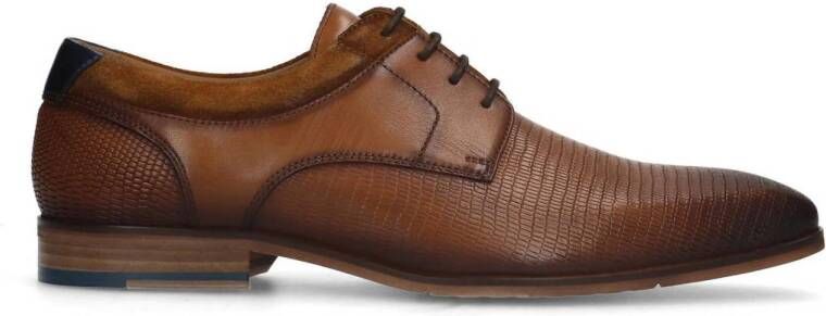 Manfield leren veterschoenen cognac