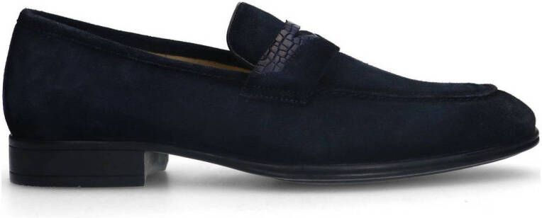 Black Label Heren Blauwe suède loafers