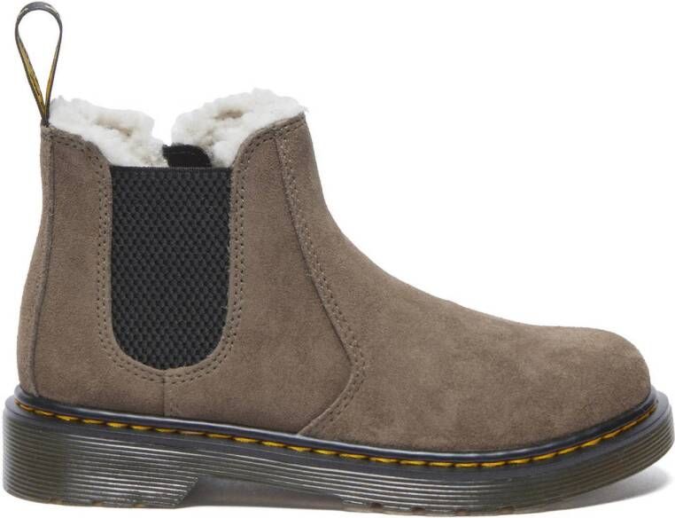 Dr. Martens 2976 Leonore gevoerde suède enkelboots dark khaki bronx