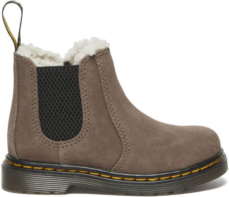 Dr. Martens 2976 Leonore gevoerde suède enkelboots dark khaki bronx