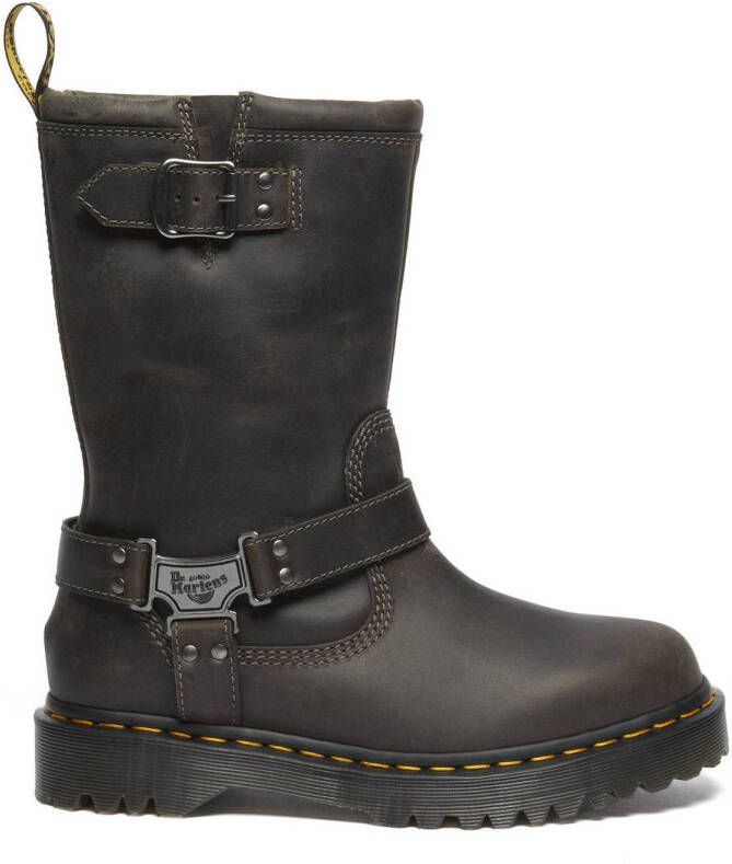 Dr. Martens Anistone Hi leren bikerboots grijs