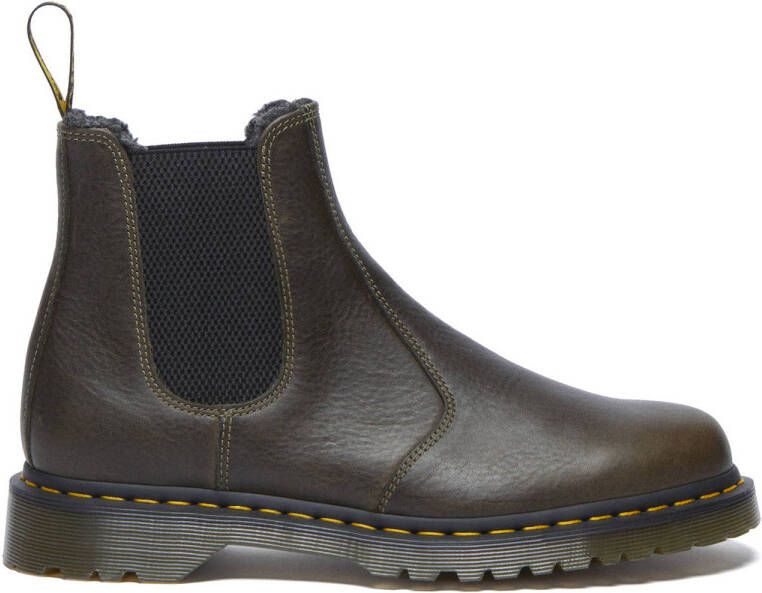 Dr. Martens leren chelseaboots grijsgroen