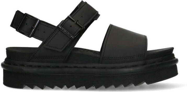 Dr. Martens Voss leren plateau sandalen zwart