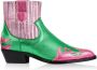 DWRS LABEL DWRS Cowboy laarzen Austin fuchsia groen - Thumbnail 1