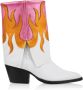 DWRS Barbados leren cowboylaarzen wit roze oranje - Thumbnail 1