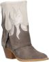 DWRS Barbados suède cowboylaarzen met flap taupe beige - Thumbnail 1