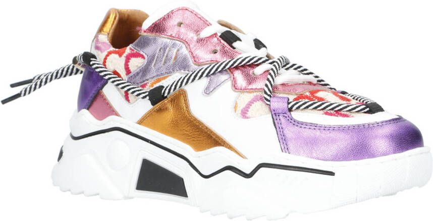 DWRS Jupiter chunky leren sneakers roze paars