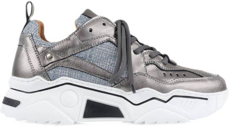 DWRS Pluto chunky leren sneakers grijs