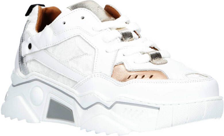 DWRS Pluto chunky leren sneakers rosé wit