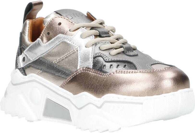 DWRS Pluto leren sneakers goud zilver