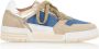 DWRS Rugby denim leren sneakers beige wit denim - Thumbnail 1