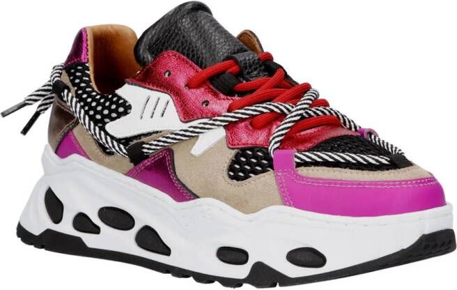 DWRS Saturnus chunky leren sneakers roze