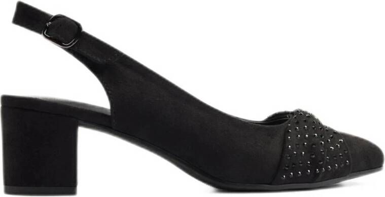 VanHaren Zwarte slingback steentjes